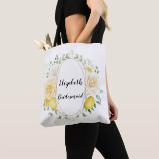 Zitronen und Rose Personalisierte Bridesmaid Toag