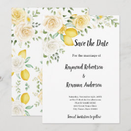 Zitronen und Rose Save the Date Einladung