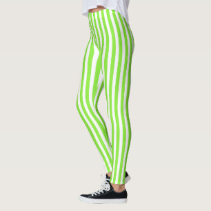 Zitronen- und Weißkerzenstreifen Leggings