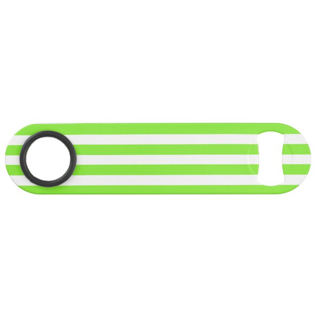 Zitronen- und Weißkerzenstreifen Speed Flaschenöffner (Rückseite Horizontal)