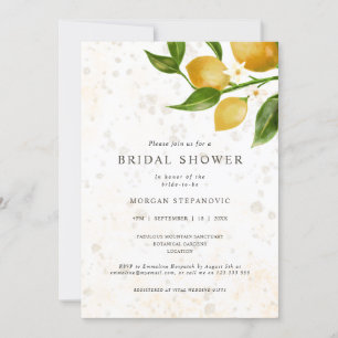Zitronen und Zitronen-Blume Brautparty Einladung