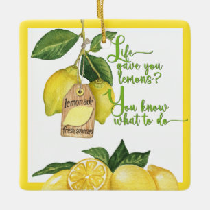 Zitronen und Zitronen ermutigend Keramikornament