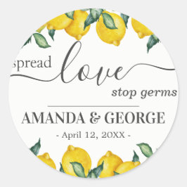 Zitronen verbreiten Liebe Gastgeschenk Hochzeit Sa Runder Aufkleber