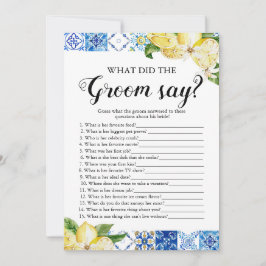 Zitronen, was der Groom sagte, Brautparty-Spiel Einladung