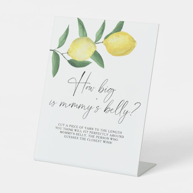 Zitronen - wie groß ist das Bauchspiel von Mama? Sockelschild (Vorderseite)