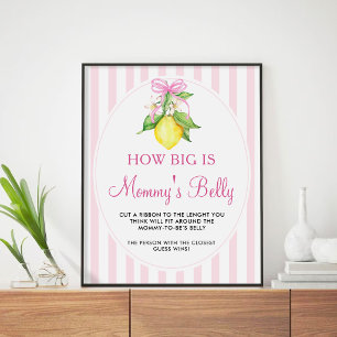 Zitronen Wie groß ist Mamas Bauch Zeichen Spiel Poster