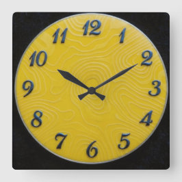 Zitronen-Zifferblatt Quadratische Wanduhr