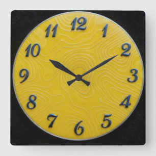 Zitronen-Zifferblatt Quadratische Wanduhr