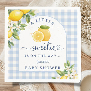 Zitronen-Zitrus-Babyparty-Junge-blaue Servietten