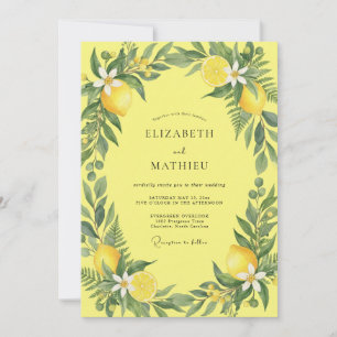 Zitronen-Zitrus-Blatt-Hochzeit Einladung