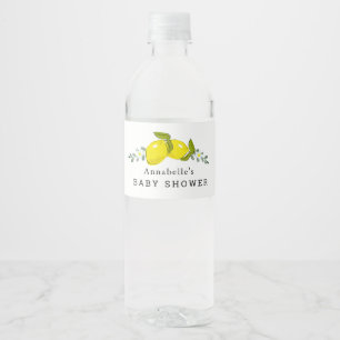 Zitronen-Zitrus-Blumen-Baby-Shower-Wasserflaschene Wasserflaschenetikett