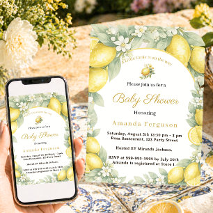 Zitronen-Zitrus-Schatz Sommergarten Baby Shower Einladung