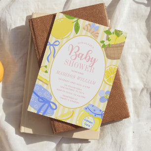 Zitronen-Zitrus-Sommer-Baby-Mädchen-Party Einladung