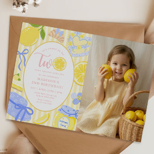 Zitronen-Zitrus-Sommer-Limonade 2. Geburtstagsfoto Einladung