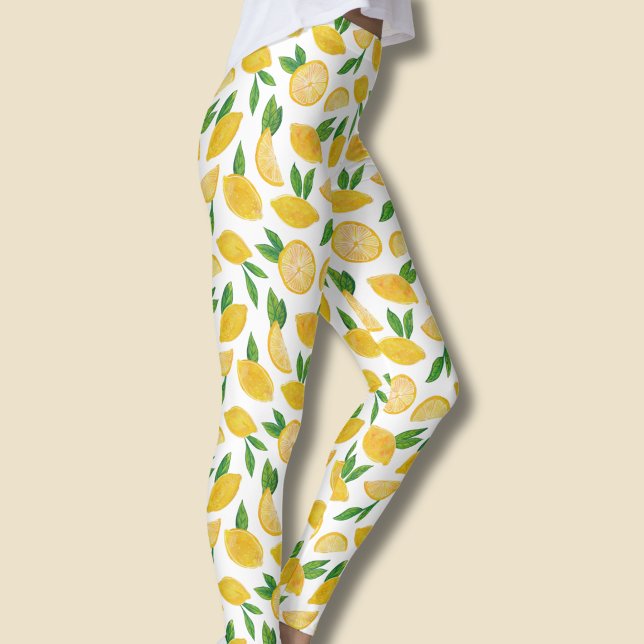 Zitronen-Zitrusfrucht-Muster Leggings (Citrus lemon pattern fruit leggings)