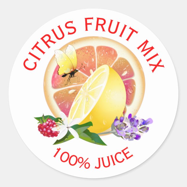 Zitronen-Zitrusfrüchte-Konservierung Flaschenetike Runder Aufkleber (Vorderseite)