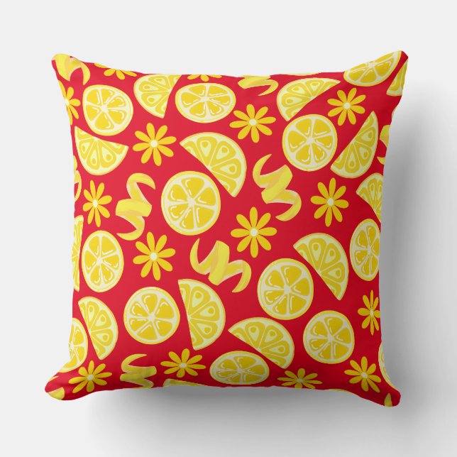 Zitronen Zitrusfrüchte SommerLimonade Koch niedlic Kissen (Vorderseite)