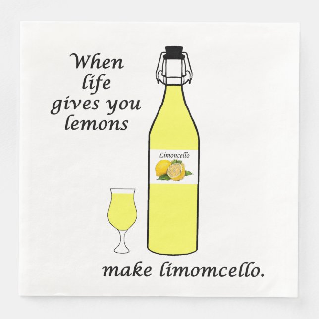 Zitronen zu Limoncello Dinner Servietten (Vorderseite)