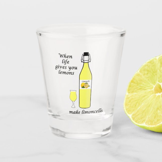 Zitronen zu Limoncello Schnapsglas (Vorderseite)