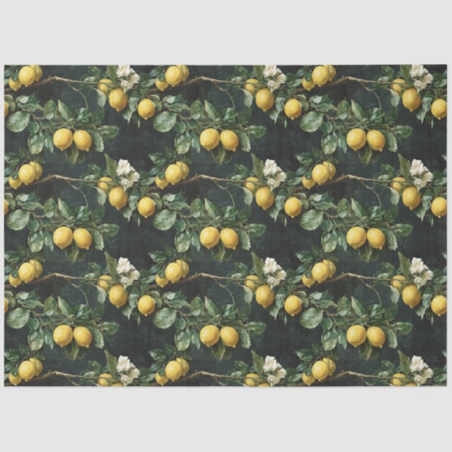 Zitronenbaum Nahtloses Muster Seidenpapier (Vorderseite)