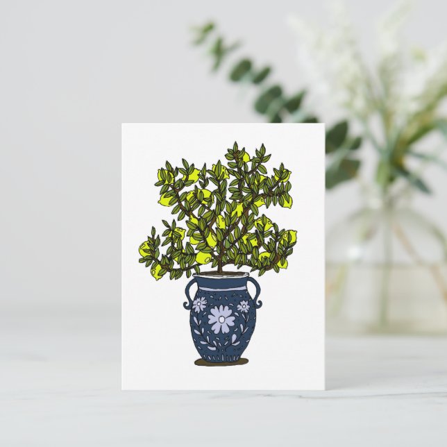 Zitronenbaum Postkarte (Stehend Vorderseite)