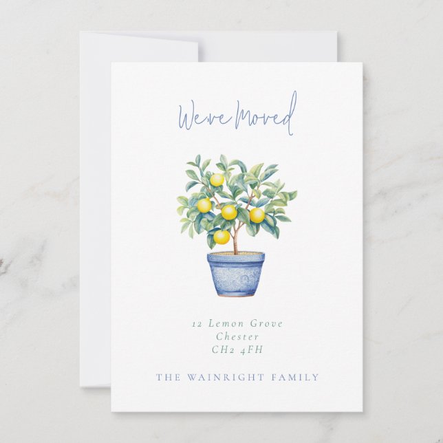 Zitronenbaum Wir haben eine neue Adresse verschobe Ankündigung (Vorderseite)