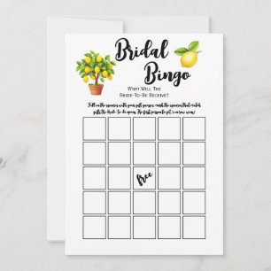 Zitronenbaum Zitrus Brautparty Bingo Spiel Einladung