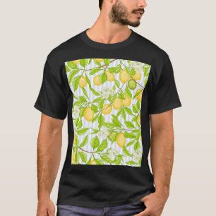 Zitronenbaumzweig: Streifen nahtloses Muster T-Shirt
