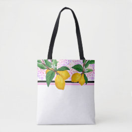 Zitronenblatt-Wasserfarben-Tasche | Rosa Amalfi-Zi