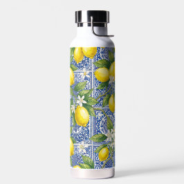 Zitronenblaue französische Country-Watercolor-Kach Trinkflasche