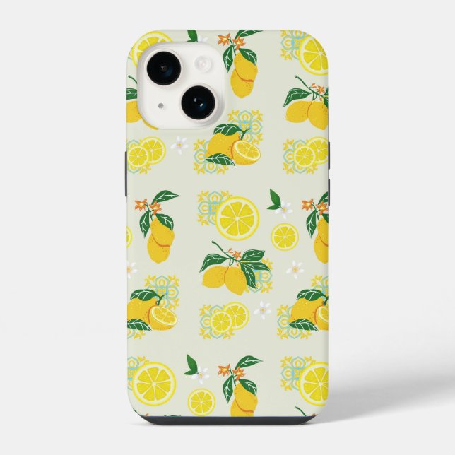 Zitronenblüten iPhone Hülle (Rückseite)