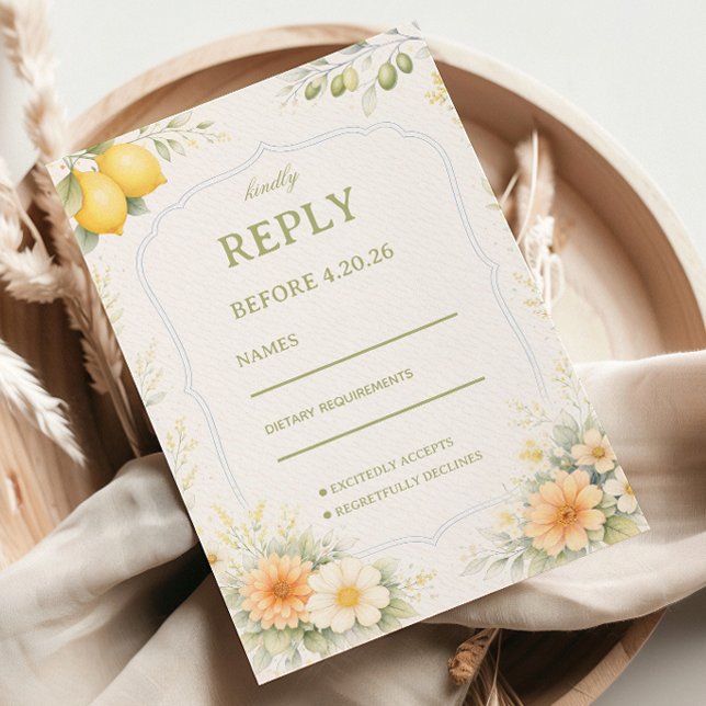 Zitronenblüten-Weiche Reaktion RSVP Karte (Von Creator hochgeladen)