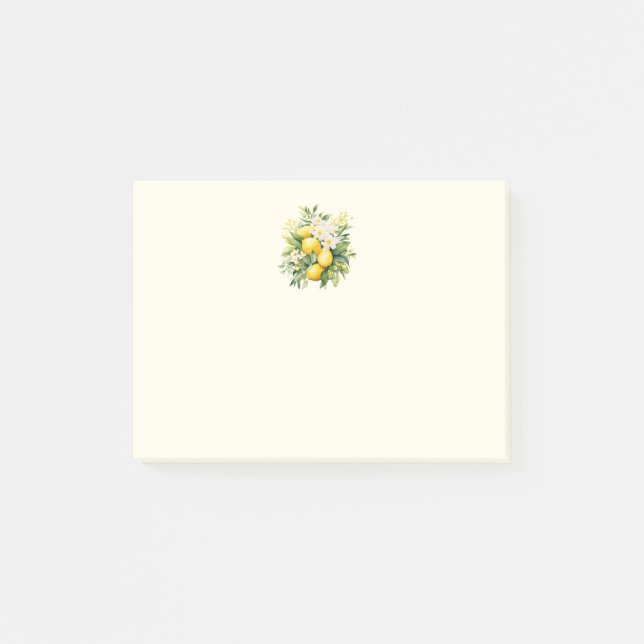Zitronenbouquet mit weißen Blüten Post-it Klebezettel (Vorderseite)