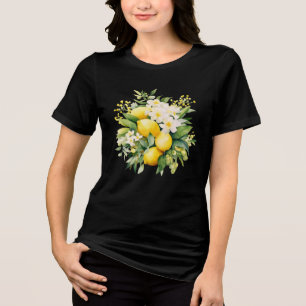 Zitronenbouquet mit weißen Blüten Tri-Blend Shirt