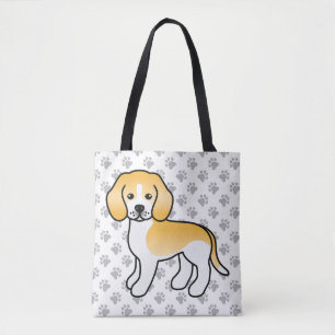 Zitronenfarbener und Weißer Beagle Cartoon Hund &