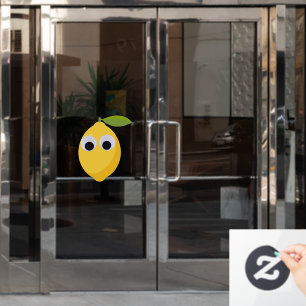 Zitronenfigur, süße Frucht mit googgen Augen Fensteraufkleber