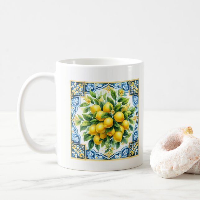 Zitronenfliese Kaffeetasse (Mit Donut)