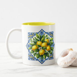 Zitronenfliese Zweifarbige Tasse