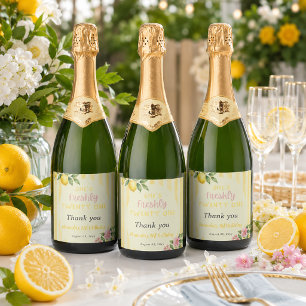 Zitronenfrisch gelb gestreift florales 21. Geburts