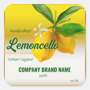 Zitronenfrucht Limoncello Quadratischer Aufkleber