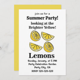 Zitronenfrucht mit Blick auf die hellgelben Zitron Einladung