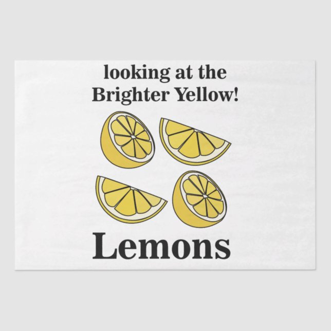 Zitronenfrucht mit Blick auf die hellgelben Zitron Seidenpapier (Vorderseite)