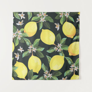 Zitronenfrucht: Nahtloses Muster Wandteppich