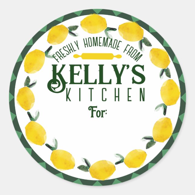 Zitronenfrüchte Backgeschenk Etikettenaufkleber Runder Aufkleber (Vorderseite)