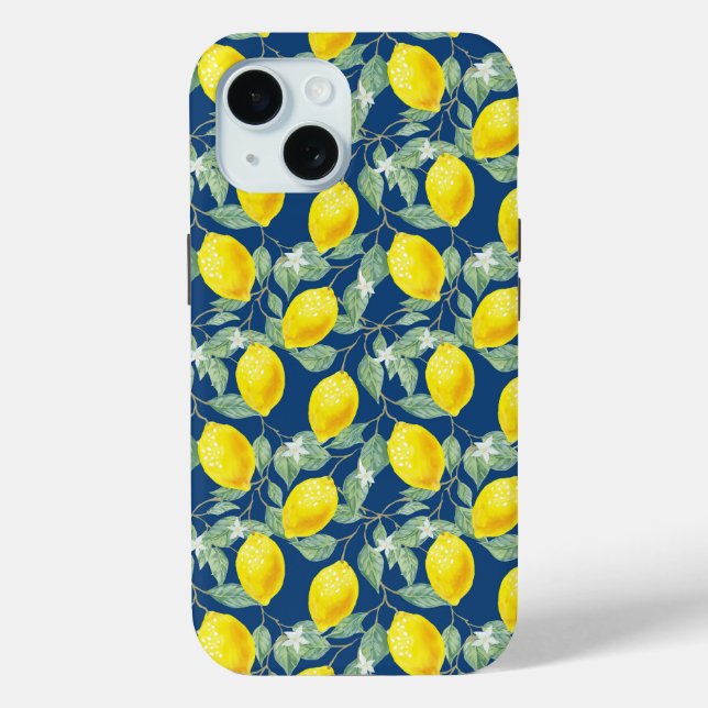 ZITRONENFRÜCHTE BLAUER HINTERGRUND Case-Mate iPhone HÜLLE (Rückseite)