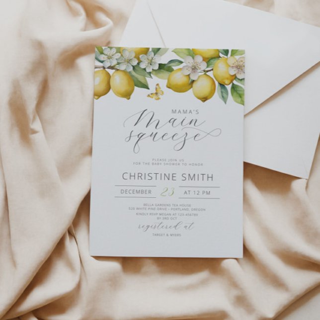 Zitronenfrüchte Citrus Baby Dusche Einladung (Von Creator hochgeladen)