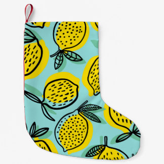 Zitronenfrüchte: Vintage Sommermuster. Kleiner Weihnachtsstrumpf