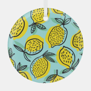 Zitronenfrüchte: Vintage Sommermuster. Ornament Aus Glas