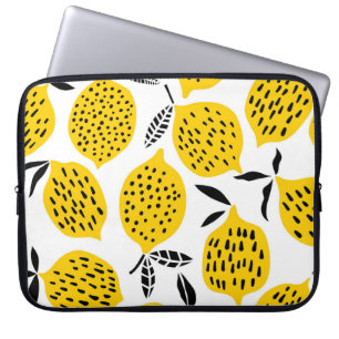 Zitronenfrüchte: Vintages, nahtloses Design. Laptopschutzhülle