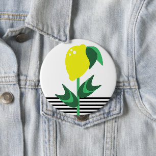Zitronenfruchtgarten-Pflanzenstreifen Button